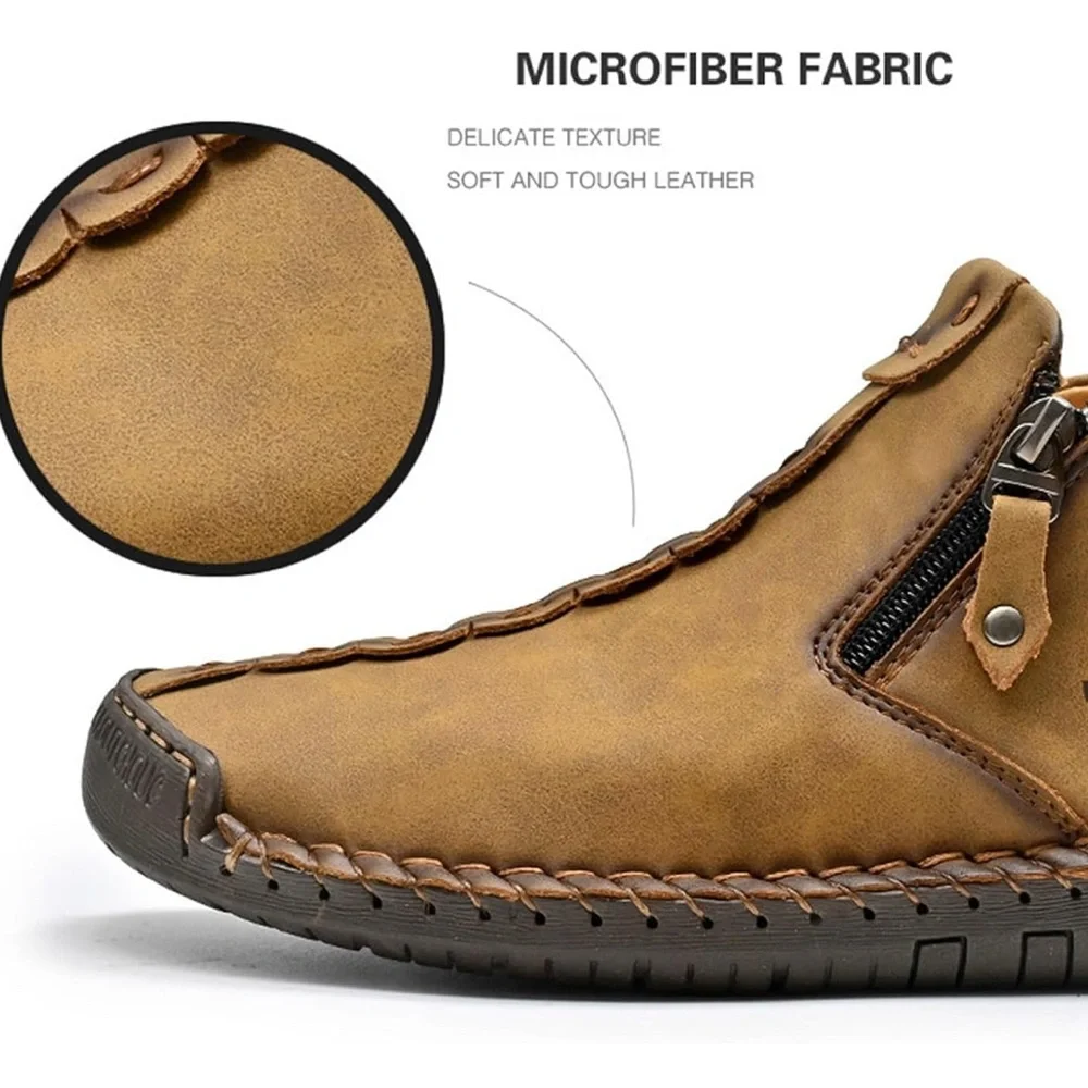 Chukka Boots Menico Sport Leather Slip On Stitched Driving Moccasin Size 10